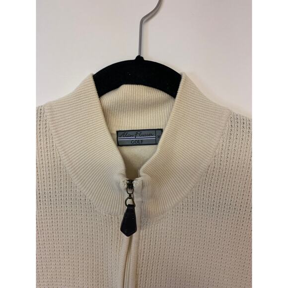 Alan Flusser Mens Vest Size Medium Ivory Golf Sports Normcore Staple Preppy - Picture 2 of 9